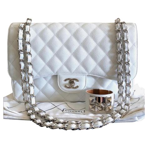 white chanel classic bag.